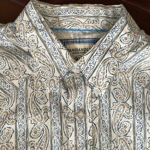 Panhandle Rough Stock Long Sleeve Western Shirt with pearl buttons - XL